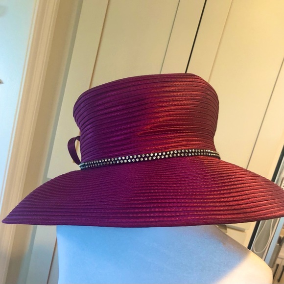 MR.SONG MILLINERY Gorgeous MAROON/WINE colored. It is not red. So amazing NWT - Picture 4 of 10